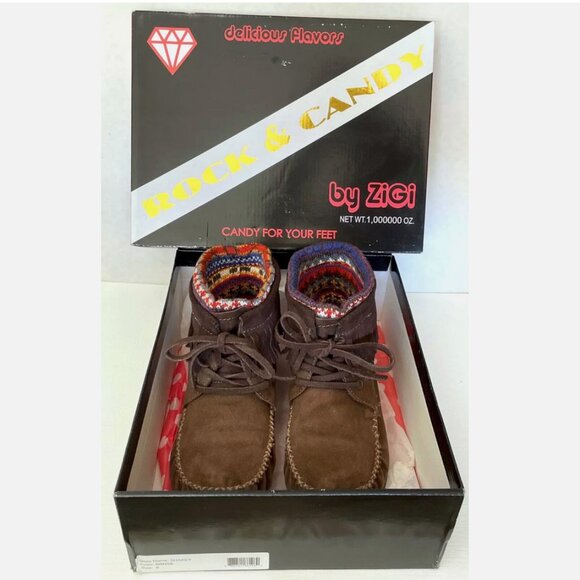 ROCK & CANDY SHAKEY FAUX SUEDE MOCCASINS ANKLE BOOTS SLIP ONS SHOES WOMENS 8 - Picture 2 of 13